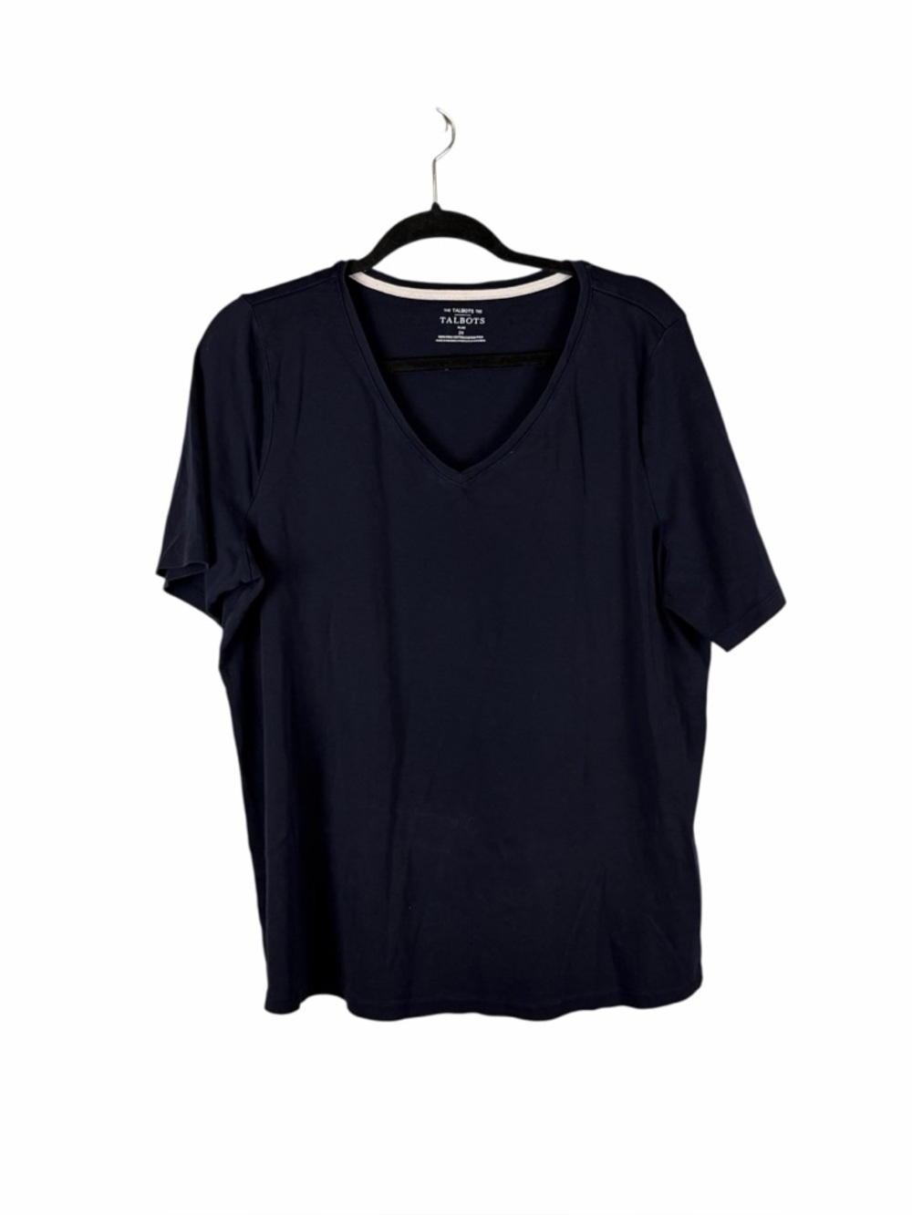 Talbots Tee Navy Pima Cotton V-Neck Top Plus Size 2X